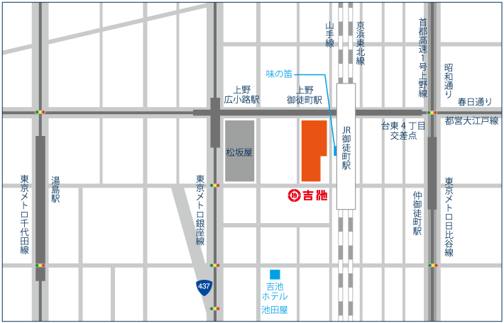 吉池へのアクセス地図